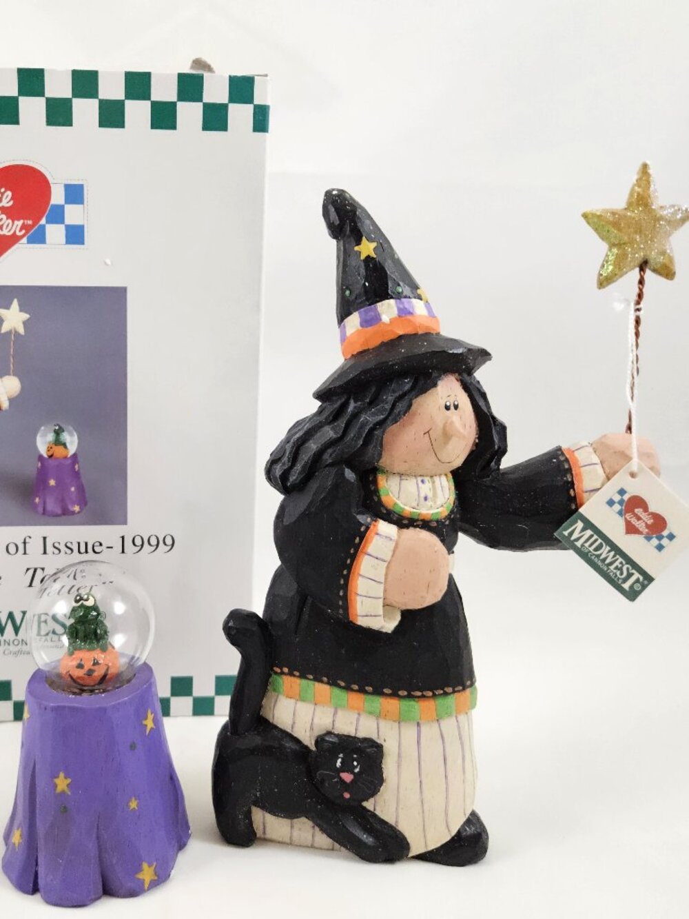 Vtg 1999 Midwest of Cannon Falls Fortune Teller Halloween Witch Frog Spooky Fall